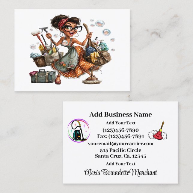 Cleaning Service Housekeeping  Business Card (Front/Back)