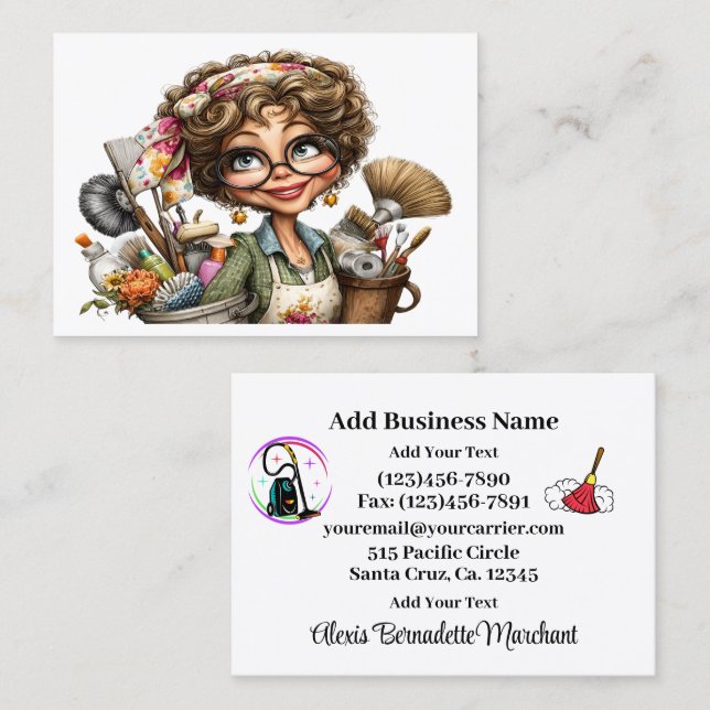 Cleaning Service Housekeeping  Business Card (Front/Back)