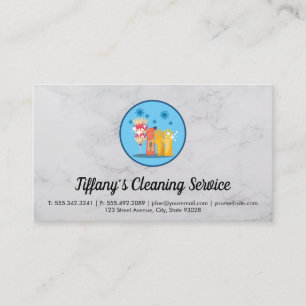 Cleaning Service   Housekeeping Services   Marble Business Card