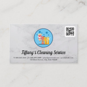 Cleaning Service Housekeeping Services qr code Business Card