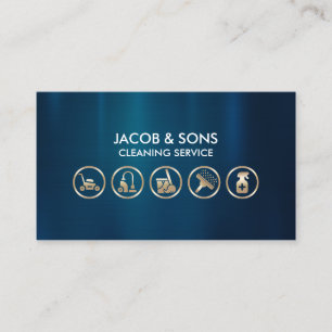 Cleaning Service  Icons Business Card