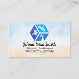 Cleaning Service Icons   Maid   Scrubbers Business Card
