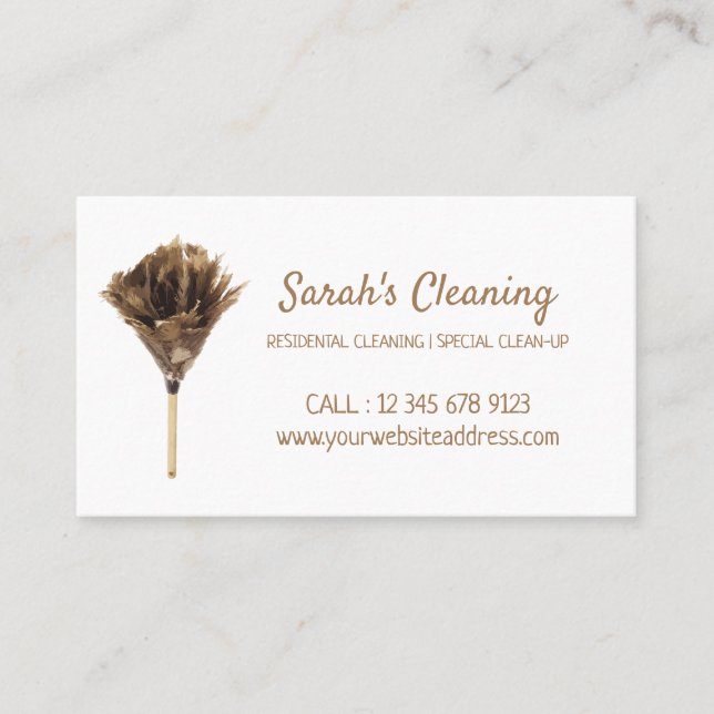 Cleaning service janitorial marketing business card (Front)