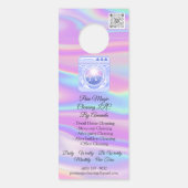 Cleaning Service Laundy Washing QRCode Holograph Door Hanger (Back)