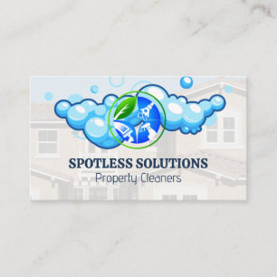 Cleaning Service Logo   Neighbourhood  Business Card