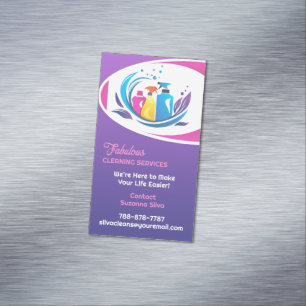 Cleaning Service Magnetic Business Card