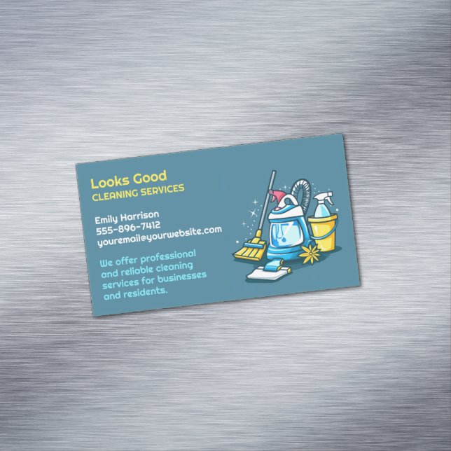 Cleaning Service Magnetic Business Card (In Situ)