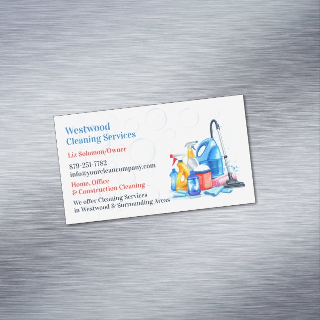 Cleaning Service Magnetic Business Card (In Situ)