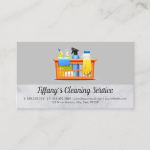 Cleaning Service Maid Cleaning Supplies Business Card