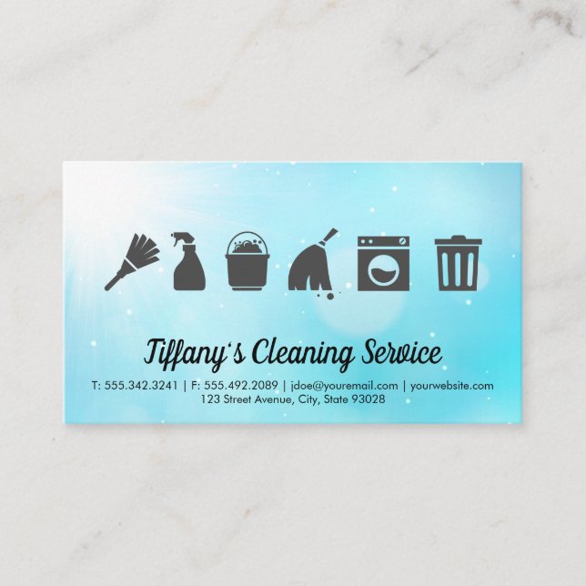 Cleaning Service | Maid Cleaning Tools Business Card (Front)