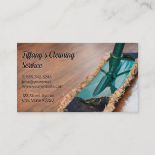 Cleaning Service Maid Duster Mop Business Card