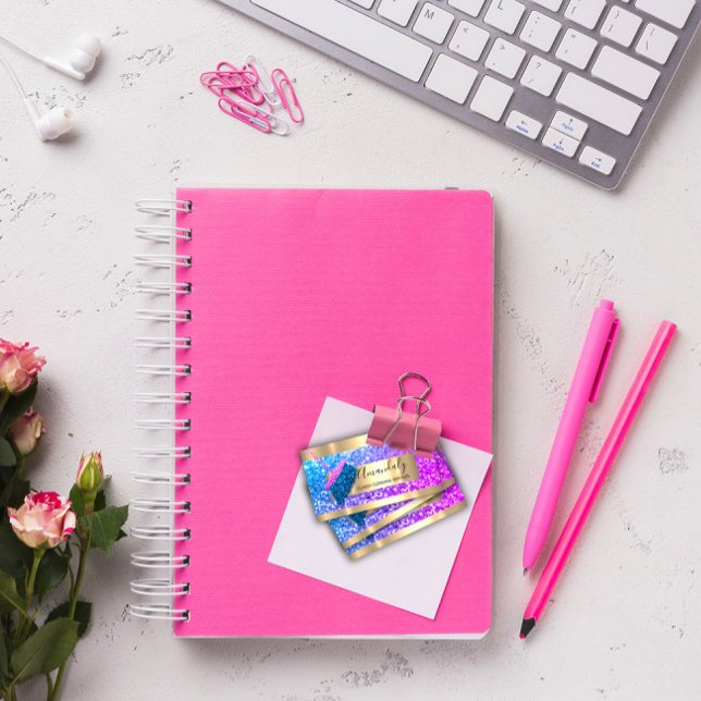 Cleaning Service Maid House Keeping Gold Pink Business Card (Creator Uploaded)