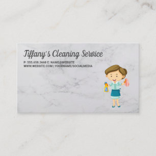 Cleaning Service   Maid Icon Business Card