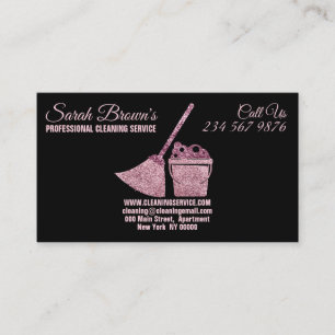 Cleaning Service Maid Janitorial note Business Card