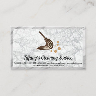 Cleaning Service Maid Mop Soap Bubbles Business Card