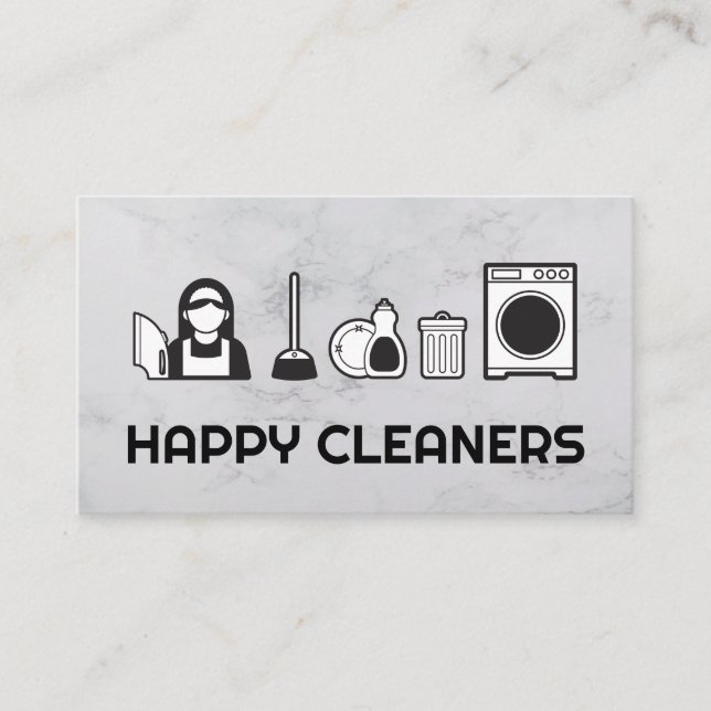 Cleaning Service | Maid Service Icons Business Card (Front)