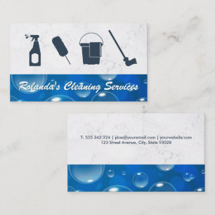 Cleaning Service Maid Service Soap Bubbles Business Card