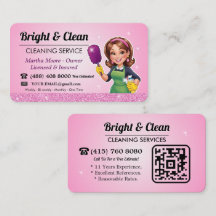 Cleaning Service QR Code Pink Maid