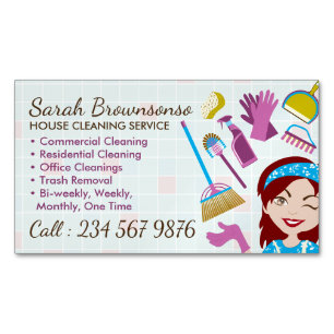 Cleaning Service Refrigerator Reminder Magnetic Business Card