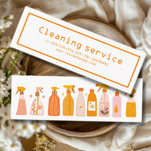 Cleaning service retro mini business card