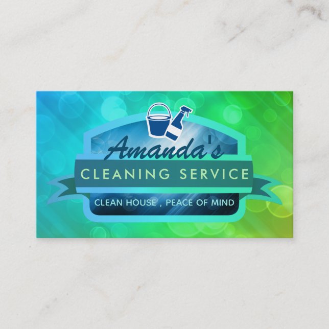 Cleaning Service Slogans Business Cards (Front)