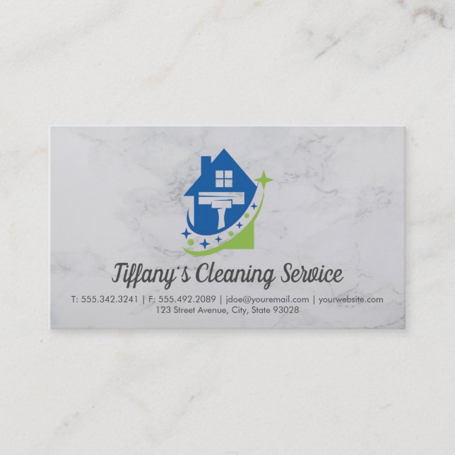 Cleaning Service | Squeegee | cleaner Business Card (Front)
