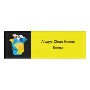 Cleaning Service Staff Simple Housekeeper Name Tag