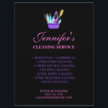 Cleaning Service Supplies Business Flyer<br><div class="desc">Introducing the Cleaning Service Supplies business flyer! This flyer features a cute cartoon purple bucket design that is sure to catch the eye of any potential customer. It is bright bold and colourful and the perfect way to advertise your cleaning services. This flyer can also be personalised with all your...</div>