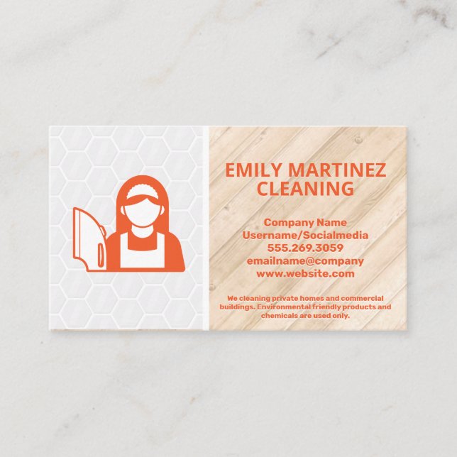 Cleaning Service | Tile | Wood Floors Business Card (Front)