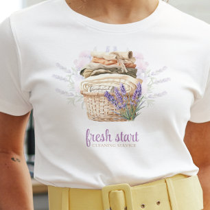 Cleaning Service Watercolor Lavender Laundry T-Shirt