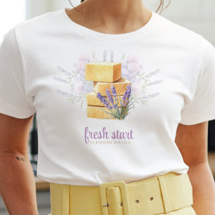 Cleaning Service Watercolor Lavender Soap T-Shirt