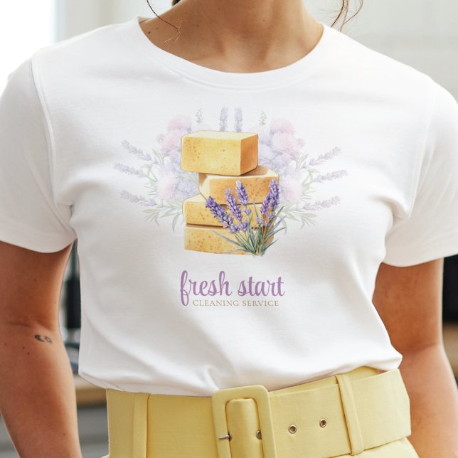 Cleaning Service Watercolor Lavender Soap  T-Shirt (Creator Uploaded)
