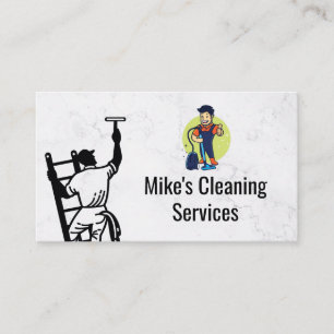 Cleaning Service   Window Cleaning   Blue Collar  Business Card