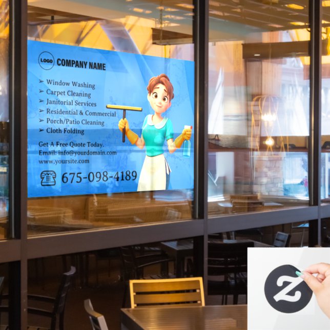 Cleaning Service Window Cling (Restaurant Window)