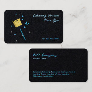 Cleaning Services 24/7 Business Card