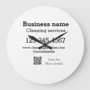 Cleaning services add number website email address large clock