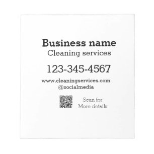 Cleaning services add number website email address notepad