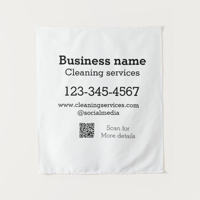 Cleaning services add number website email address tapestry (Front)