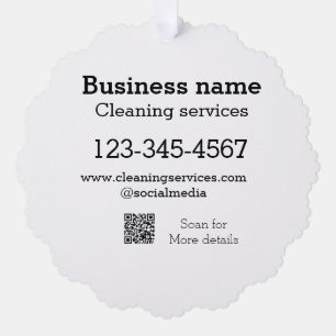 Cleaning services add number website email address tree decoration card