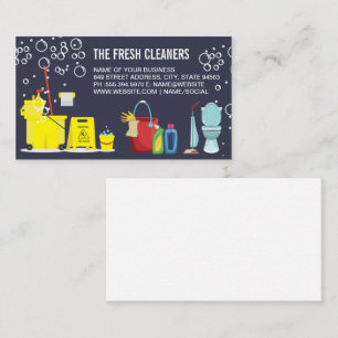 Cleaning Services and Equipment   Soap Bubbles Business Card