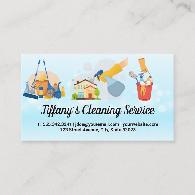 Cleaning Services | Bubbles Business Card (Front)