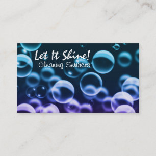 Cleaning Services Bubbles Dark Business Card