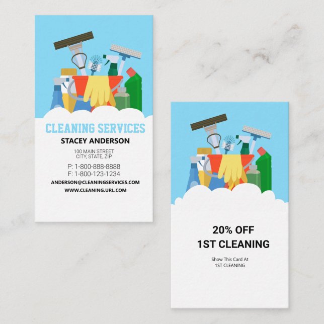 Cleaning Services  Business Card (Front/Back)
