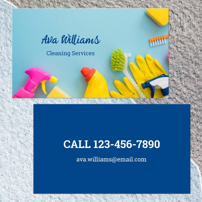 Cleaning Services Business Card (Cleaning Services Business Cards)