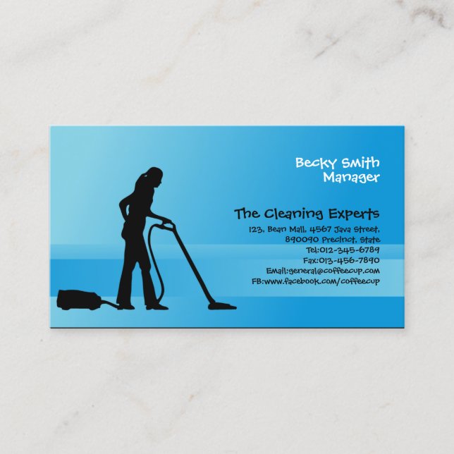 Cleaning Services Business Card Vacuum Cleaner (Front)