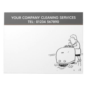 Cleaning Services Cartoon Theme to Personalise Notepad