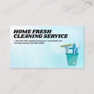 Cleaning Services Clean Tools in a Bucket Business Card