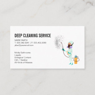 Cleaning Services Cleaner Guy Business Card