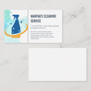 Cleaning Services Cleaner Spray Business Card