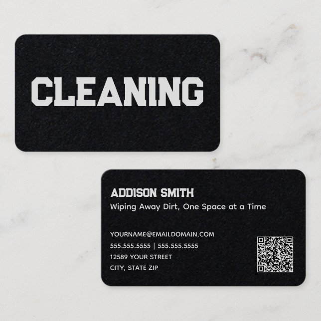 Cleaning Services Custom QR Business Card (Front/Back)